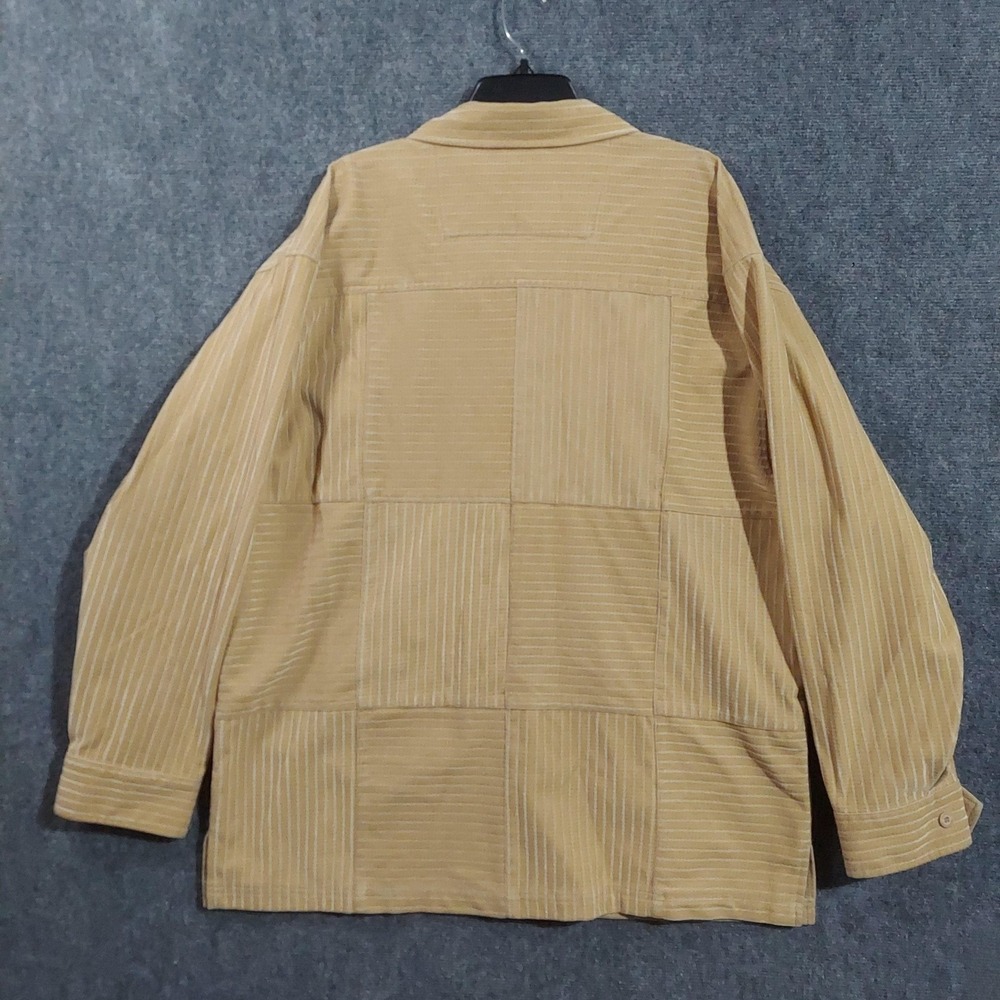 Godbody Jacket Mens XL Beige Quilted Corduroy Button Shacket Casual Workwear - Picture 2 of 9